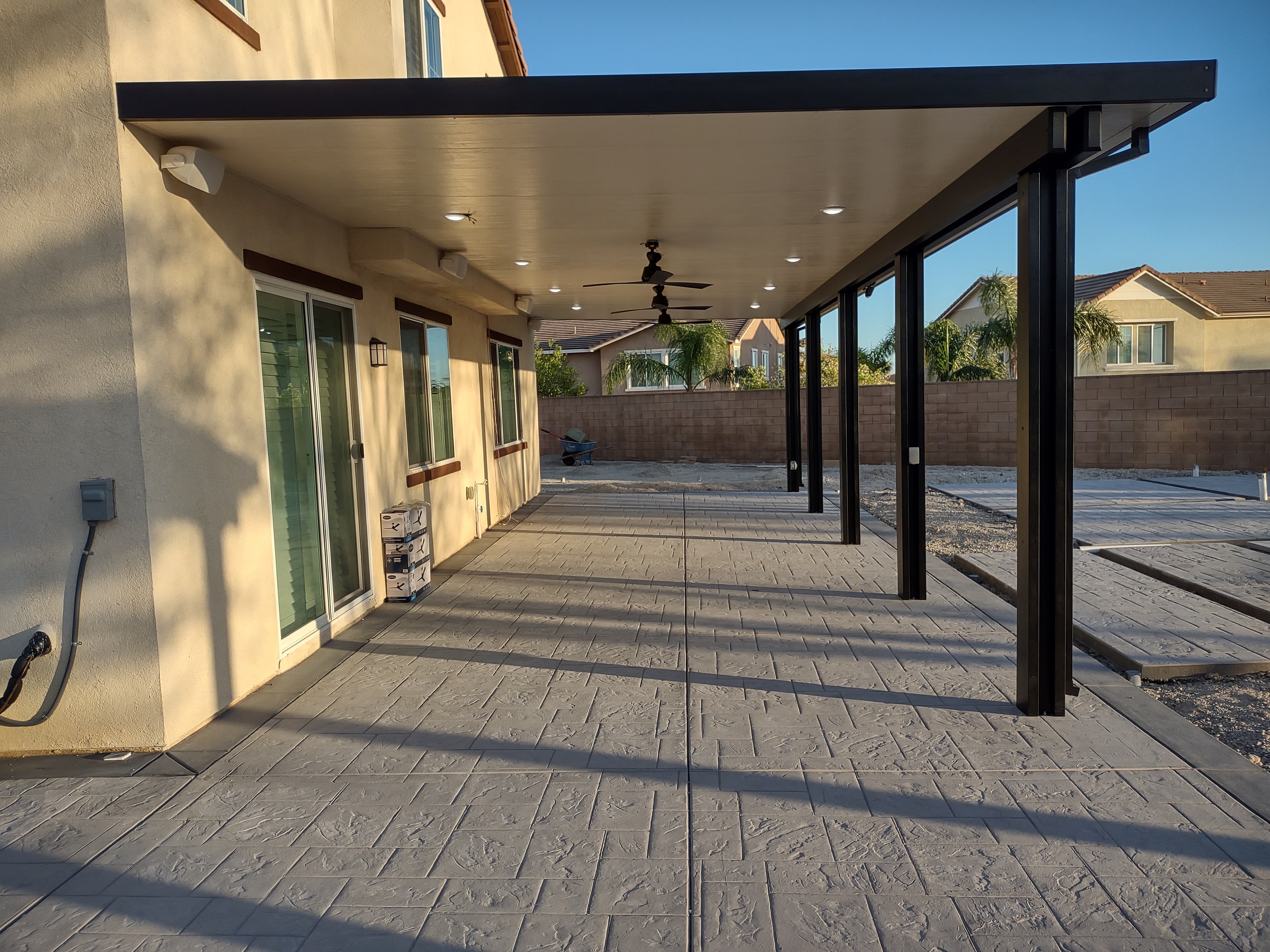 Combination lattice and solid aluminum patio cover