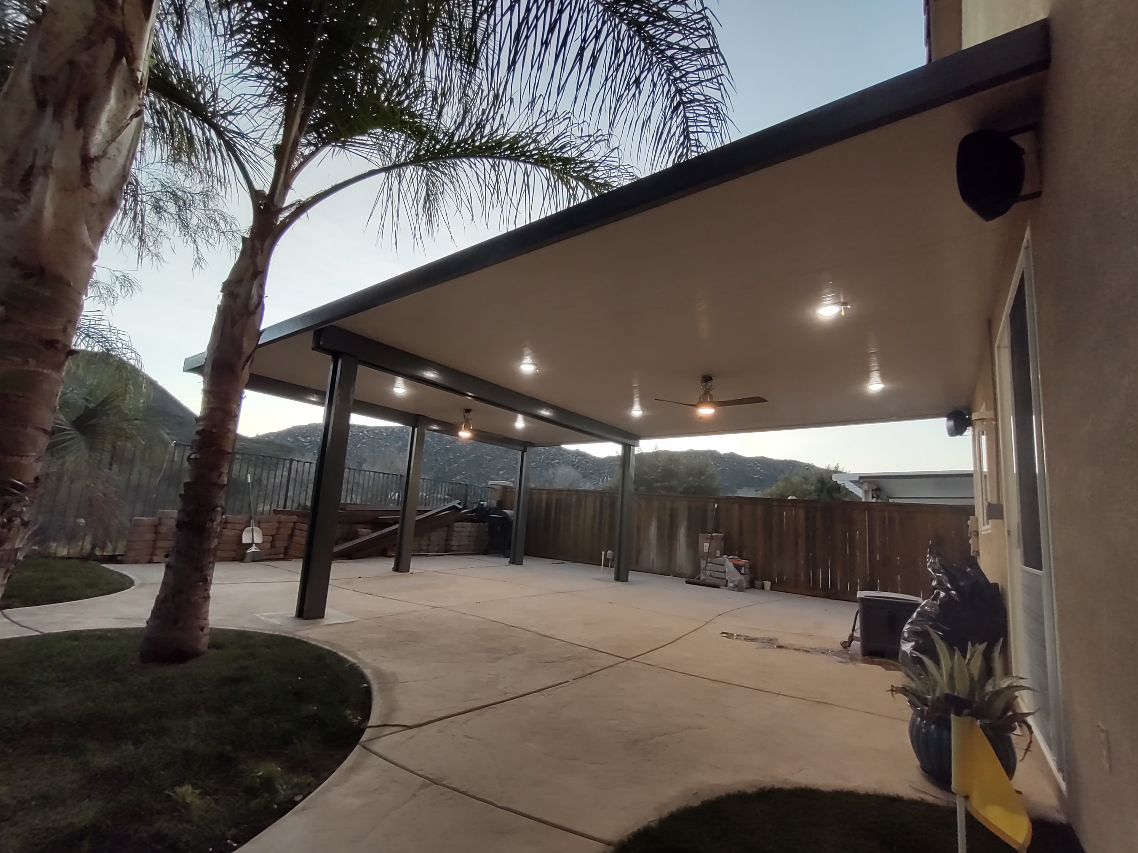 Custom aluminum patio cover installation