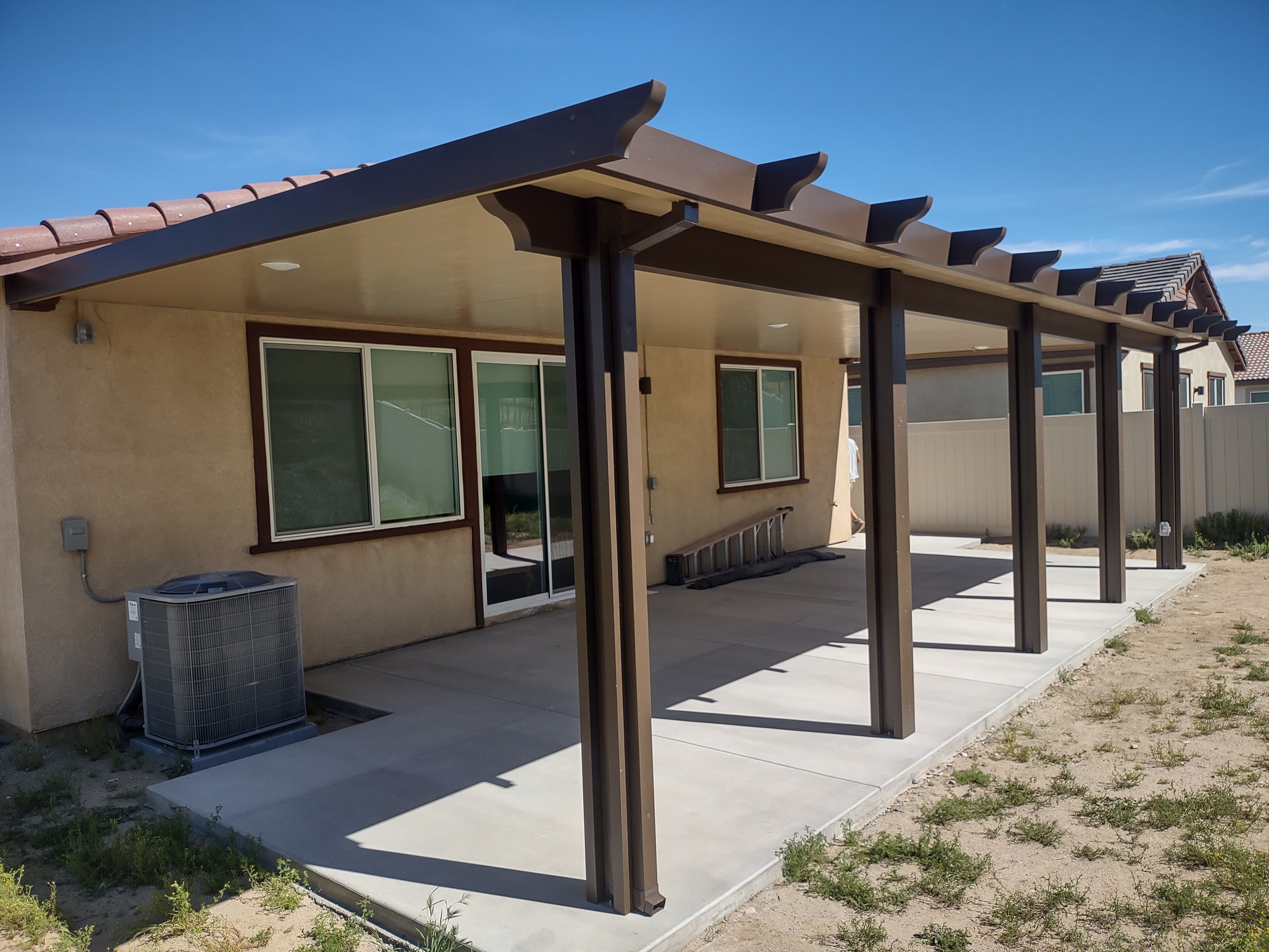Custom aluminum patio cover installation