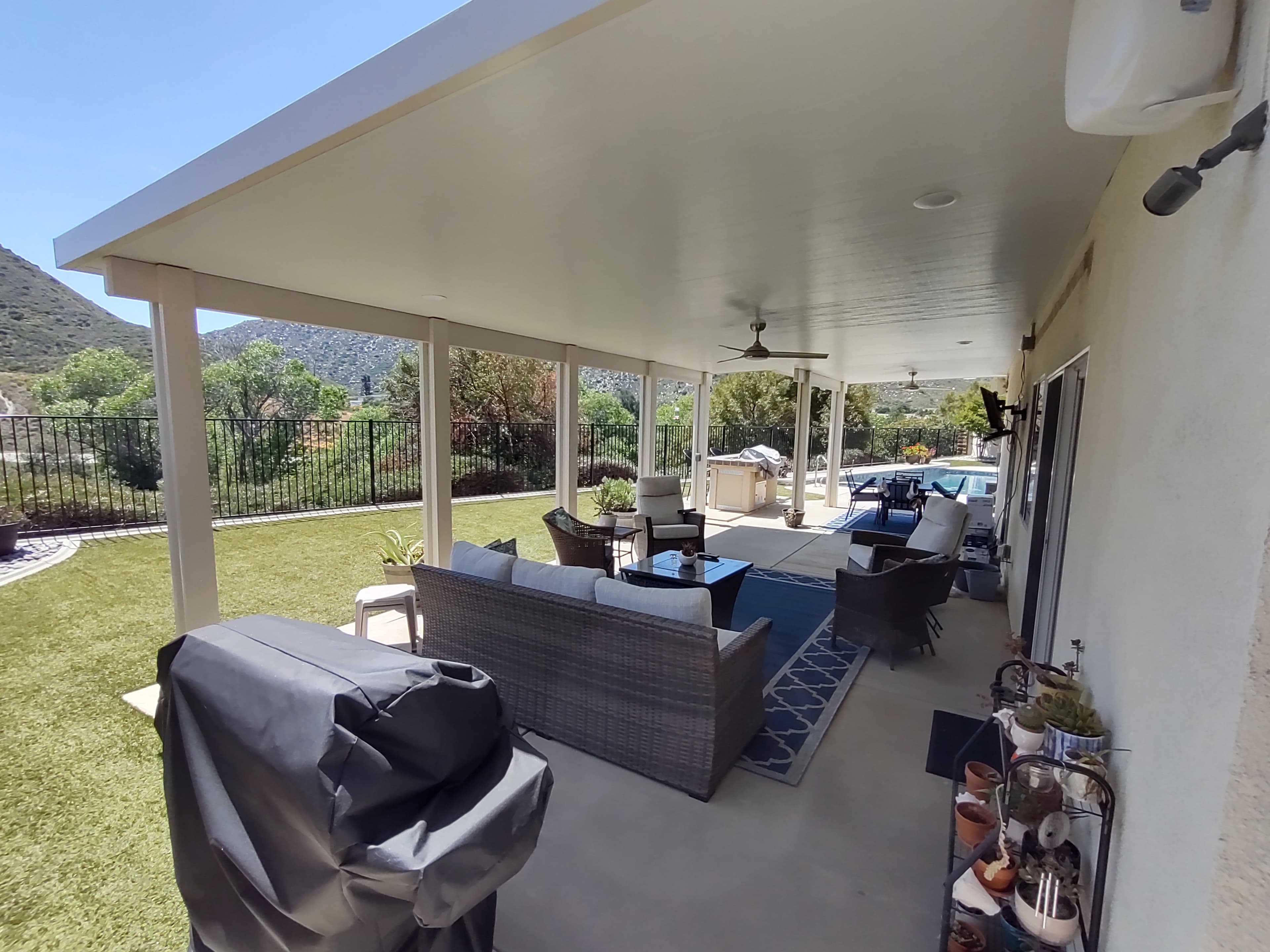 Custom aluminum patio cover installation