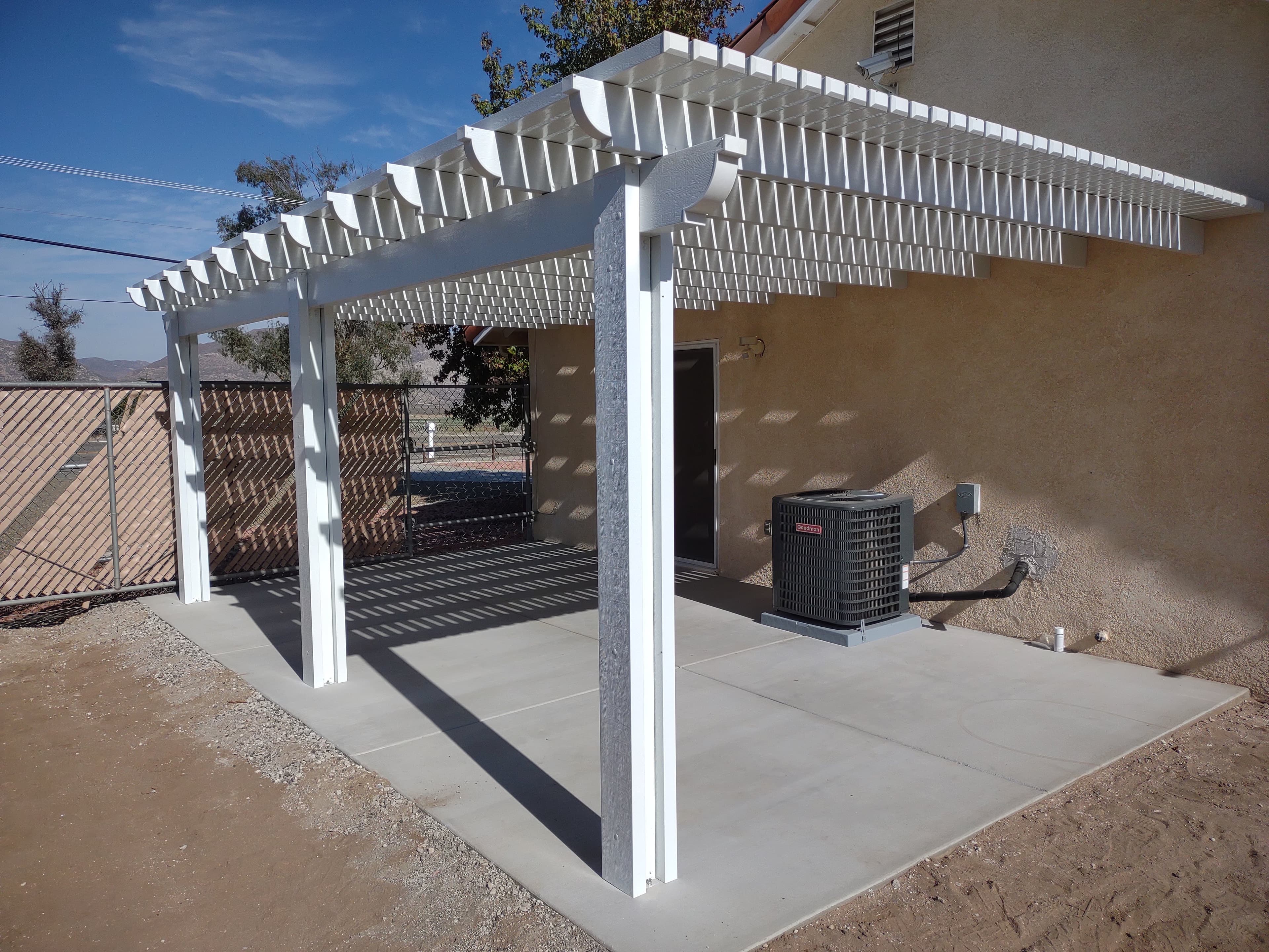 Custom aluminum patio cover installation